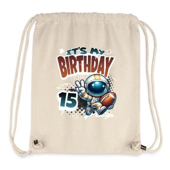 Astronaut 15th Birthday Football - Stanley/Stella Recycled Gym Bag - natural - Front