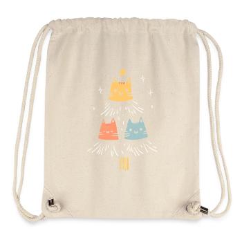Chats arbre de Noël Chat amoureux Cadeau - Sac à cordon recyclé Stanley/Stella - blanc naturel - Devant