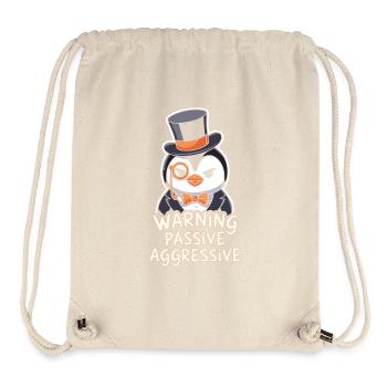 Pinguin Mit Monokel Warnung Passive Aggressive - Stanley/Stella recycelter Gym Bag - Naturweiß - Vorne