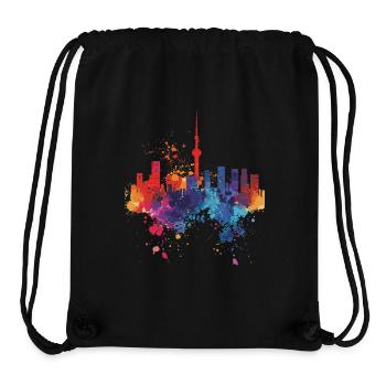 Tokio: - Stanley/Stella recycelter Gym Bag - Schwarz - Vorne