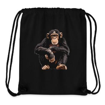 Chimpanzee Schimpansen Schimpanse - Stanley/Stella recycelter Gym Bag - Schwarz - Vorne