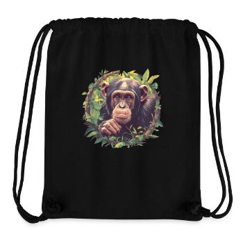 Chimpanzee Schimpansen Schimpanse - Stanley/Stella recycelter Gym Bag - Schwarz - Vorne