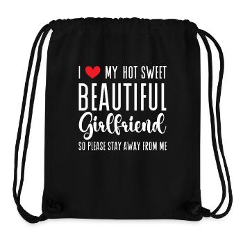 J’aime ma copine Couples Love idée cadeau - Sac à cordon recyclé Stanley/Stella - noir - Devant