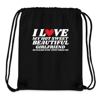 J’aime ma copine Couples Love idée cadeau - Sac à cordon recyclé Stanley/Stella - noir - Devant