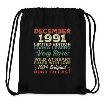 Dezember 1991 - Geburtstag Dezember 1991 Jahr - Stanley/Stella recycelter Gym Bag - Schwarz - Vorne
