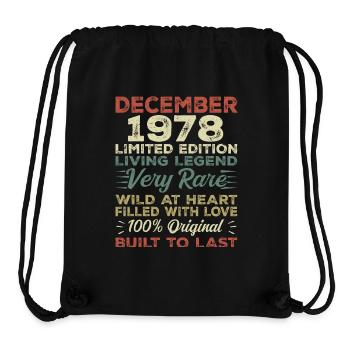 Décembre 1978 - anniversaire Décembre 1978 année - Sac à cordon recyclé Stanley/Stella - noir - Devant