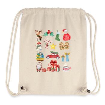 Symbols of Christmas - Stanley/Stella Recycled Gym Bag - natural - Front