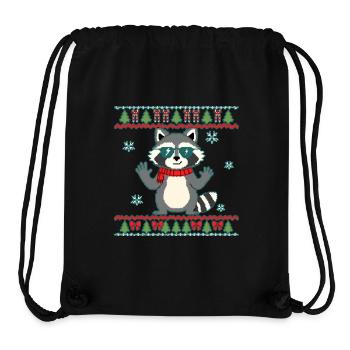 Retro Waschbär Rock Musik Waschbär ugly Weihnachts - Stanley/Stella recycelter Gym Bag - Schwarz - Vorne