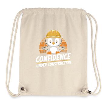 Confidence in construction penguin helmet construction site - Stanley/Stella Recycled Gym Bag - natural - Front