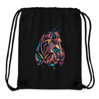 Geometrische Bauernhoftier-Grafik Buntes Pferd - Stanley/Stella recycelter Gym Bag - Schwarz - Vorne