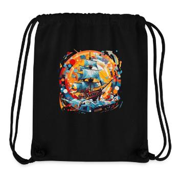 Segelschiff, Fregatte, Boot - Stanley/Stella recycelter Gym Bag - Schwarz - Vorne