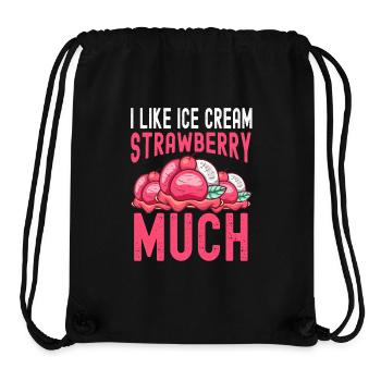 Eisbecher Ich mag Erdbeere viel Sahne - Stanley/Stella recycelter Gym Bag - Schwarz - Vorne