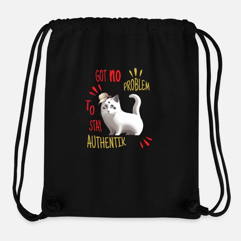 Je n’ai aucun problème pour rester authentik - Sac à cordon recyclé Stanley/Stella - noir