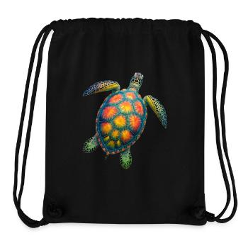 Amoureux des tortues de mer Motif safari animalier - Sac à cordon recyclé Stanley/Stella - noir - Devant
