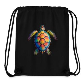 Amoureux des tortues de mer Motif safari animalier - Sac à cordon recyclé Stanley/Stella - noir - Devant