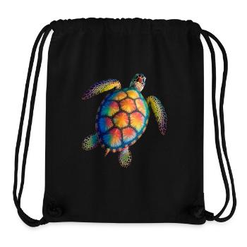 Amoureux des tortues de mer Motif safari animalier - Sac à cordon recyclé Stanley/Stella - noir - Devant