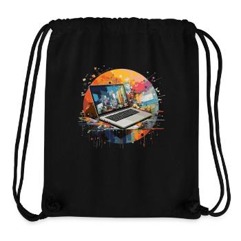 Laptop Rechner Computer - Stanley/Stella recycelter Gym Bag - Schwarz - Vorne