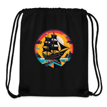 Segelschiff, Fregatte, Boot - Stanley/Stella recycelter Gym Bag - Schwarz - Vorne