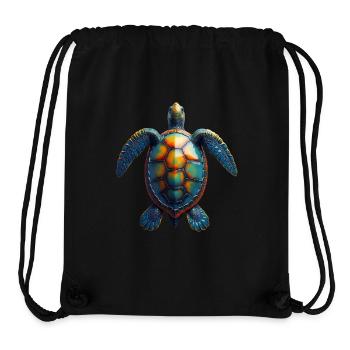Amoureux des tortues de mer Motif safari animalier - Sac à cordon recyclé Stanley/Stella - noir - Devant