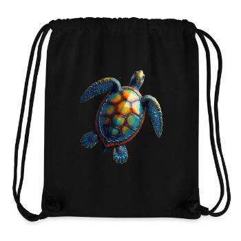 Amoureux des tortues de mer Motif safari animalier - Sac à cordon recyclé Stanley/Stella - noir - Devant