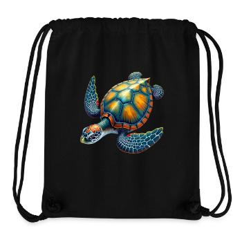 Amoureux des tortues de mer Motif safari animalier - Sac à cordon recyclé Stanley/Stella - noir - Devant