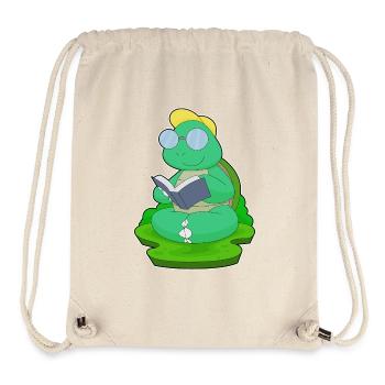 Turtle Nerd Book Lunettes - Sac à cordon recyclé Stanley/Stella - blanc naturel - Devant