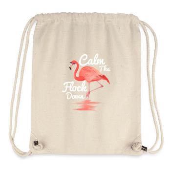 Calm The Flock Down Pink Bird Flamingo - Stanley/Stella Recycled Gym Bag - natural - Front