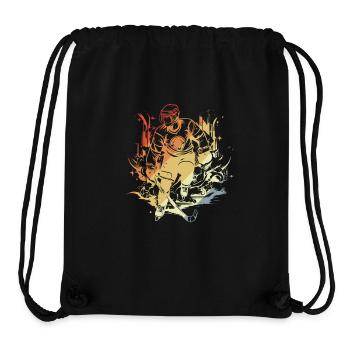 Eishockeyspieler Comic Stil - Stanley/Stella recycelter Gym Bag - Schwarz - Vorne