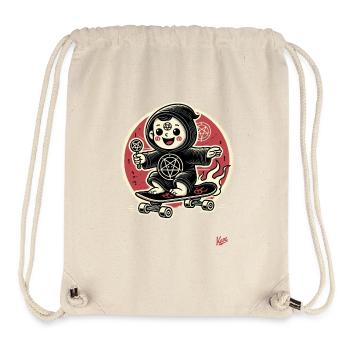 Funny parody satanic cult skateboarder - Stanley/Stella Recycled Gym Bag - natural - Front