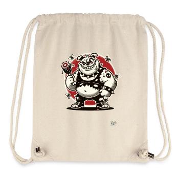 Big bad bulldog dog with bones - Stanley/Stella Recycled Gym Bag - natural - Front