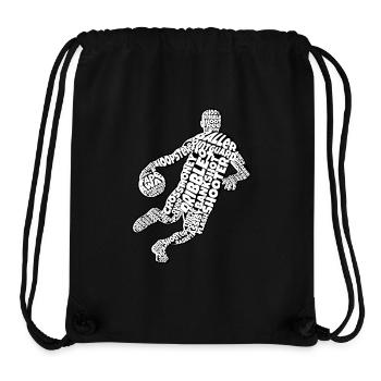 Basketball Calligraphie Cerceaux Basketball - Sac à cordon recyclé Stanley/Stella - noir - Devant