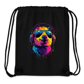 Lunettes de soleil Quokka Arc-en-ciel Australie Quokkas - Sac à cordon recyclé Stanley/Stella - noir - Devant