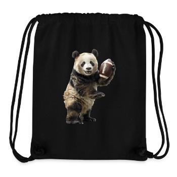 Ballon de football panda géant - Sac à cordon recyclé Stanley/Stella - noir - Devant