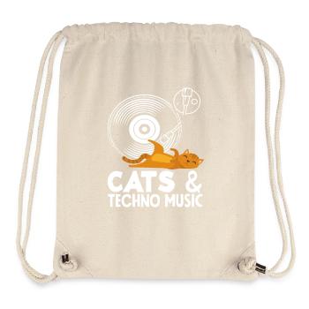 Techno Lover Cats & Musikliebhaber - Stanley/Stella recycelter Gym Bag - Naturweiß - Vorne