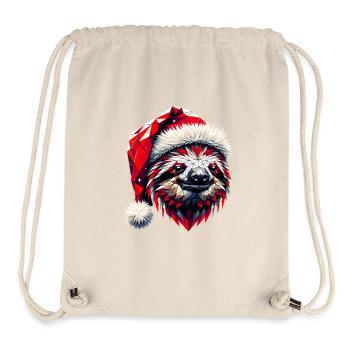 Polygon Kunst Faultier Weihnachtsmütze Original - Stanley/Stella recycelter Gym Bag - Naturweiß - Vorne