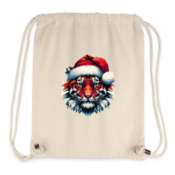 Polygon Art Tiger Santa Hat Original - Stanley/Stella Recycled Gym Bag - natural - Front