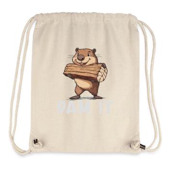 Dam It Biber Cartoon Mit Staudamm Und Wasser - Stanley/Stella recycelter Gym Bag - Naturweiß - Vorne