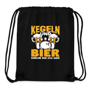Kegeln Und Bier Darum Bin Ich Hier Spaß - Stanley/Stella recycelter Gym Bag - Schwarz - Vorne