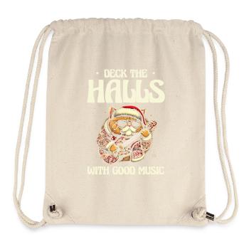 Schmücke Hallen guter Musik, Weihnachtsdekoration - Stanley/Stella recycelter Gym Bag - Naturweiß - Vorne