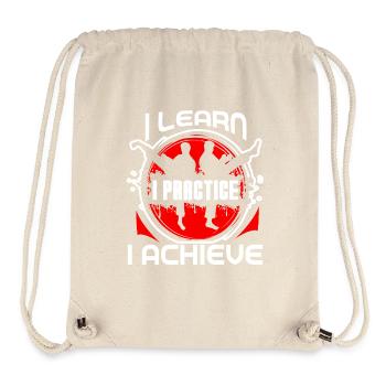 Taekwondo I Learn I Practice I Achieve - Stanley/Stella Recycled Gym Bag - natural - Front
