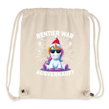 Reindeer was sold out Unicorn Christmas - Stanley/Stella Recycled Gym Bag - natural - Front