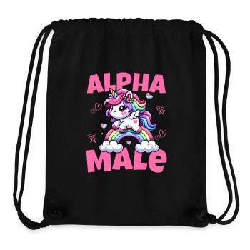 Cute alpha unicorn male riding the rainbow - Stanley/Stella Recycled Gym Bag - black - Front
