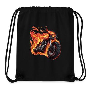 Moto avec des flammes - Sac à cordon recyclé Stanley/Stella - noir - Devant