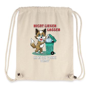 HUND NICHT LIEGEN LASSEN AB IN DIE TONNE - Stanley/Stella recycelter Gym Bag - Naturweiß - Vorne