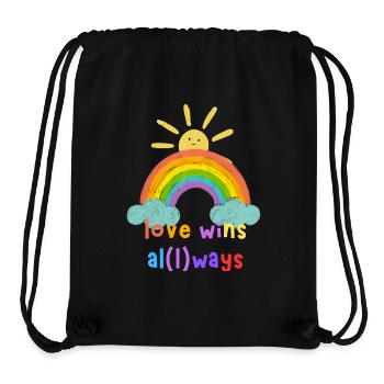 Rainbow LGBTQ Valentine's Day and Love Parade - Stanley/Stella Recycled Gym Bag - black - Front