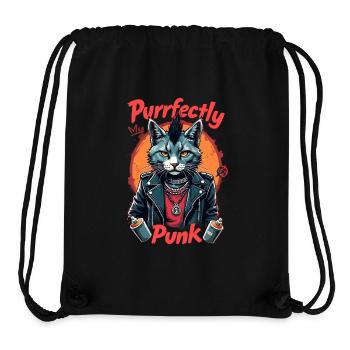 Punk Katze für einen Punker Katzenfreund - Stanley/Stella recycelter Gym Bag - Schwarz - Vorne