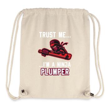 Clé à piston Trust Im A Plumber - Sac à cordon recyclé Stanley/Stella - blanc naturel - Devant
