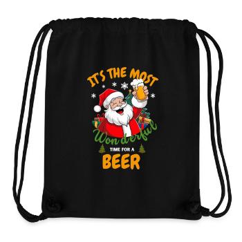 Funny Santa Claus Drinking Beer Christmas Party - Stanley/Stella Recycled Gym Bag - black - Front