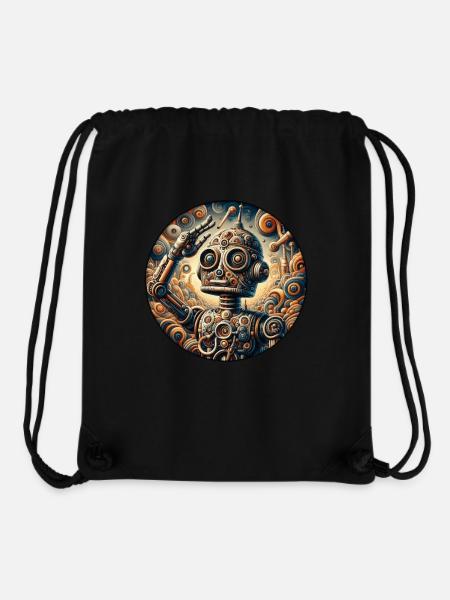Robot, Boy, Child, Salute, Science - Stanley/Stella Recycled Gym Bag - black