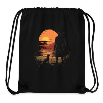 Abendlicher Spaziergang Am Strand Mit Hund Und - Stanley/Stella recycelter Gym Bag - Schwarz - Vorne